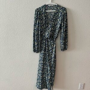 Mango Navy Floral Maxi Dress